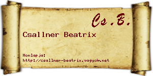 Csallner Beatrix névjegykártya